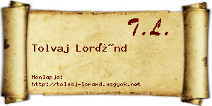 Tolvaj Loránd névjegykártya